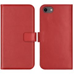 Selencia Étui portefeuille en cuir véritable Apple iPhone SE (2022 / 2020) / 8 / 7 / 6(s) - Rouge