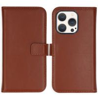 Selencia Étui portefeuille en cuir véritable Apple iPhone 15 Pro - Marron clair