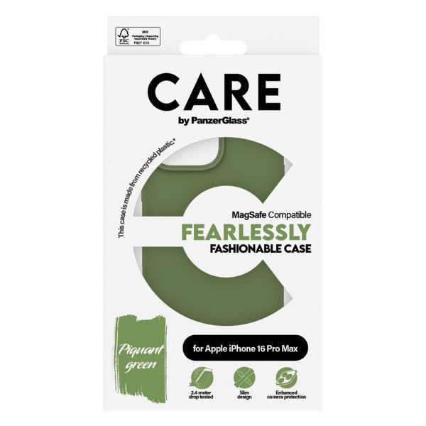 CARE by PanzerGlass Coque Fashion MagSafe Apple iPhone 16 Pro Max - Green