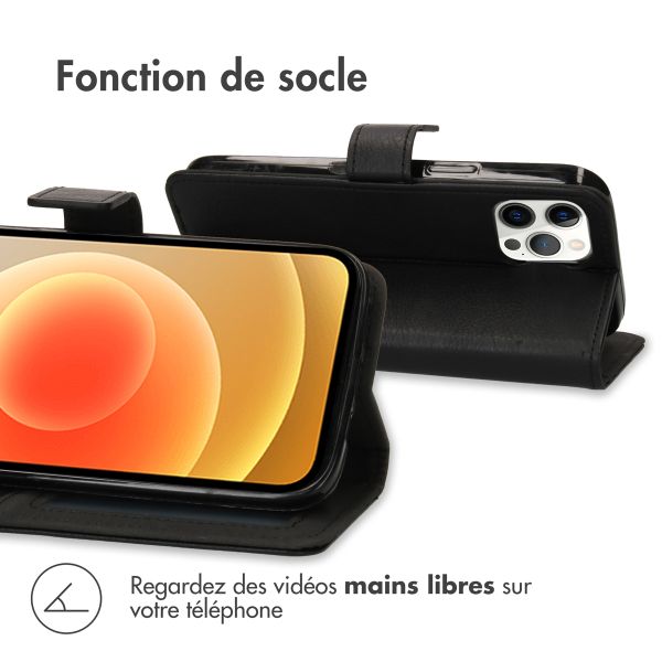 imoshion Étui de télephone portefeuille de luxe Apple iPhone 12 Pro Max - Noir