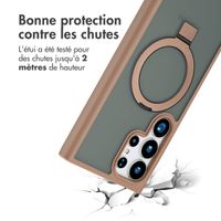 Accezz Coque Ring Stand avec MagSafe Samsung Galaxy S24 Ultra - Marron