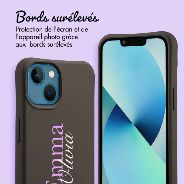 Coque Color MagSafe avec cordon amovible et photo et/ou texte personnalisés Apple iPhone 13 - Nom