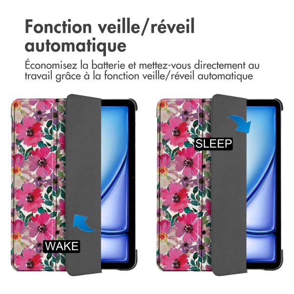 imoshion Coque tablette Design Trifold Apple iPad Air 13 pouces (2026) M4 / (2025) M3 / (2024) M2 - Floral Water Color