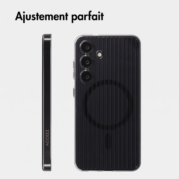 Accezz Coque arrière Lite avec MagSafe | Fluted | Samsung Galaxy S24 - Noir