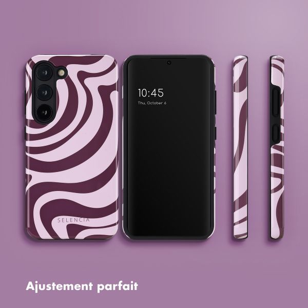 Selencia Coque arrière Vivid Samsung Galaxy S23 - Wavy Swirl Pink Plum