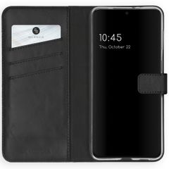 Selencia Étui portefeuille en cuir véritable Samsung Galaxy S21 Plus - Noir