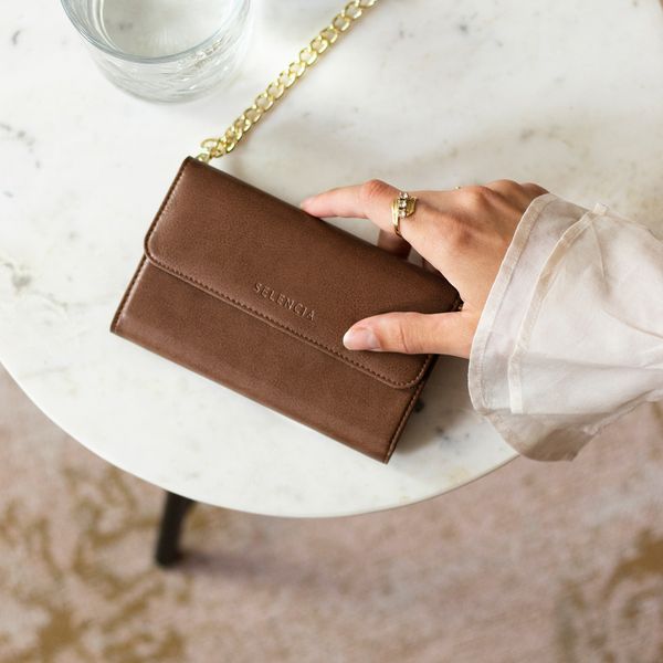 Selencia Pochette amovible en cuir végan Eny Samsung Galaxy S20 Ultra - Marron