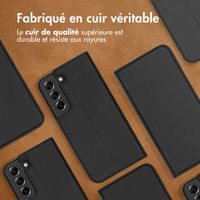 Accezz Étui de télephone Slim Folio en cuir de qualité supérieure Samsung Galaxy S22 Plus - Noir