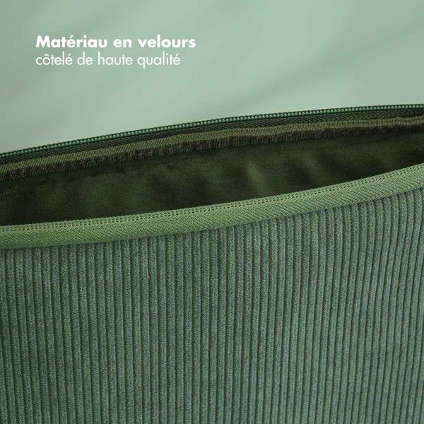 Selencia Pochette ordinateur Corduroy 13-14 pouces - Sage Green