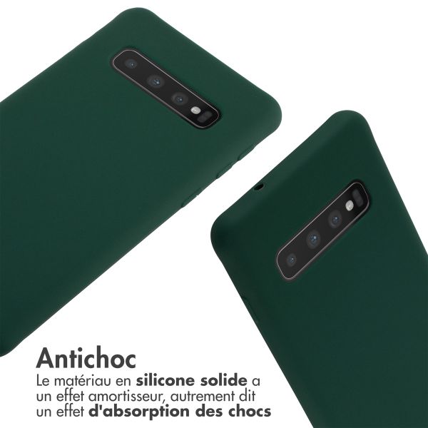 imoshion Coque en silicone avec cordon Samsung Galaxy S10 - Vert foncé