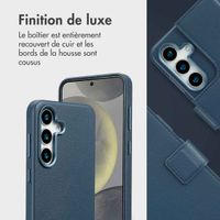 Accezz Étui de télephone portefeuille en cuir 2-en-1 avec MagSafe Samsung Galaxy S25 - Nightfall Blue