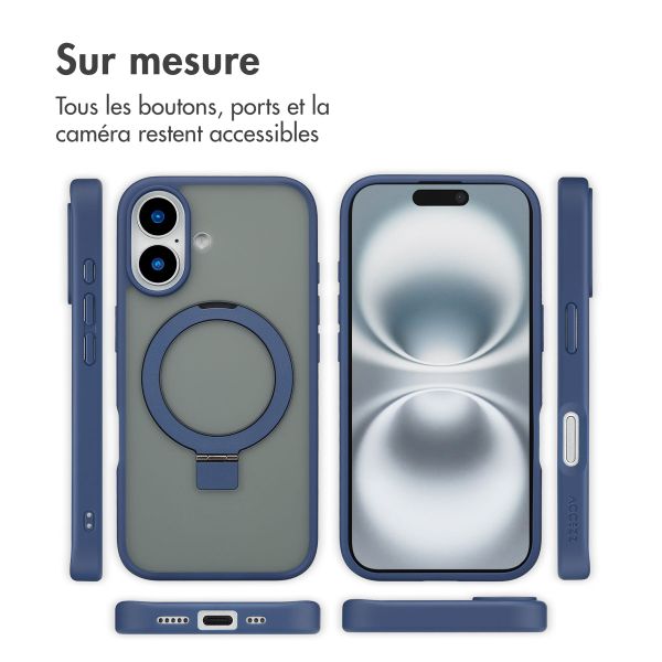 Accezz Coque Ring Stand avec MagSafe Apple iPhone 16 - Bleu