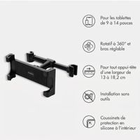 imoshion Support pour tablette à fixer sur l'appuie-tête de voiture - Noir