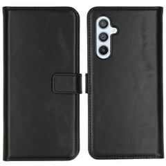 Selencia Étui portefeuille en cuir véritable Samsung Galaxy A54 (5G) - Noir