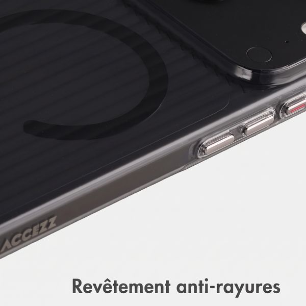 Accezz Coque arrière Lite avec MagSafe | Fluted | Apple iPhone 18 Pro / 17 Pro - Noir