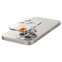 Spigen Optik Pro EZ Fit Lens Protector - Protection d'objectif de caméra (lot de 2) Apple iPhone 17 Pro (Max) / 16 Pro (Max) / 15 Pro (Max) / 14 Pro (Max) - Titanium White
