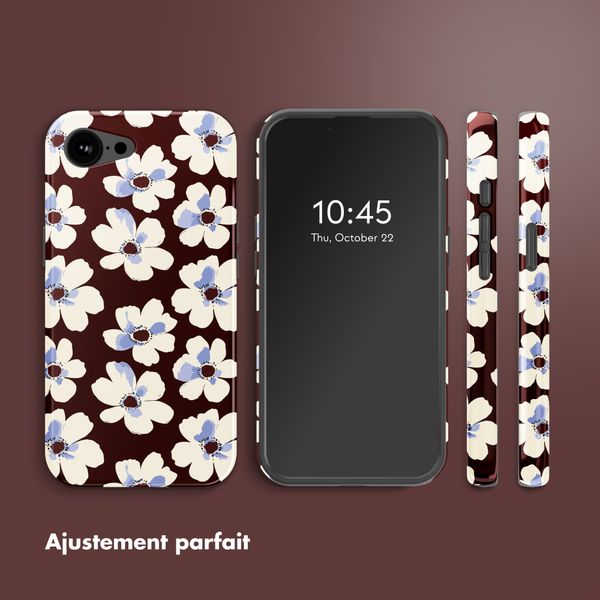 Selencia Coque arrière Vivid avec MagSafe Apple iPhone 17e / 16e - Choco Flower Pop