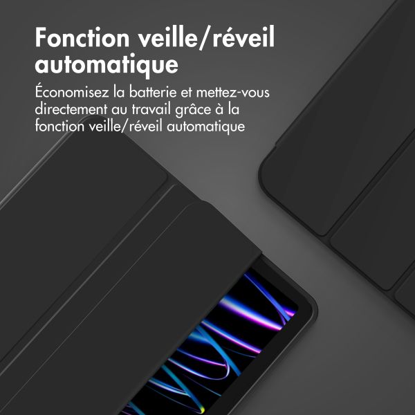 Accezz Coque tablette portefeuille Smart Silicone Apple iPad Air 11 pouces (2026) M4 / (2025) M3 / (2024) M2 / Air 5 (2022) / Air 4 (2020) - Noir