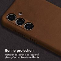 Accezz Coque MagSafe en cuir vintage Samsung Galaxy S25 / S24 - Tabacco Cognac
