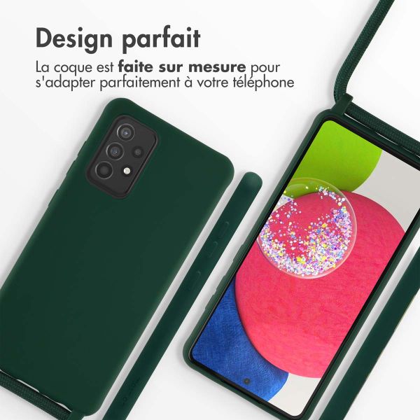 imoshion Coque en silicone avec cordon Samsung Galaxy A52(s) (5G/4G) - Vert foncé