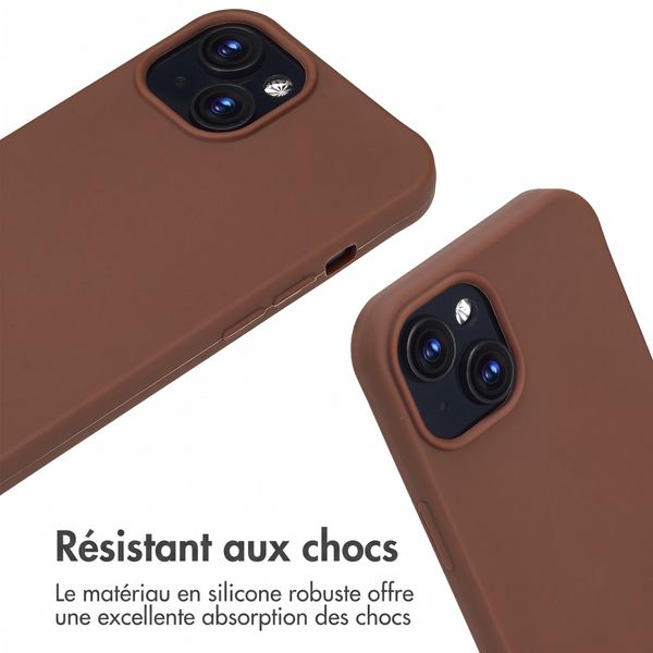 imoshion Coque en silicone avec cordon Apple iPhone 14 / 13 - Marron