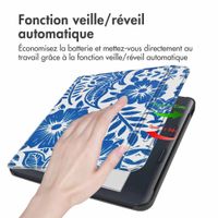 imoshion Design Slim Hard Sleepcover avec support Kobo Libra Colour - Flower Tile