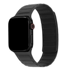 Accezz Bracelet en cuir véritable magnétique Apple Watch | 38/40/41/42 mm - Noir