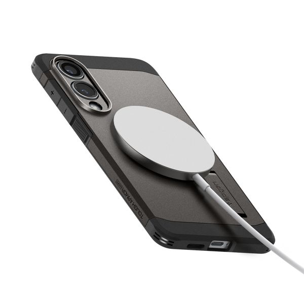 Spigen Coque Tough Armor MagSafe Samsung Galaxy S25 Edge - Gunmetal