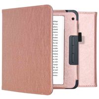 imoshion Étui de liseuse portefeuille en cuir végan Kobo Libra 2 / Tolino Vision 6 - Rose Doré