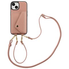 Selencia Coque de télephone Sera avec cordon et porte-cartes enveloppe Apple iPhone 15 - Old Pink