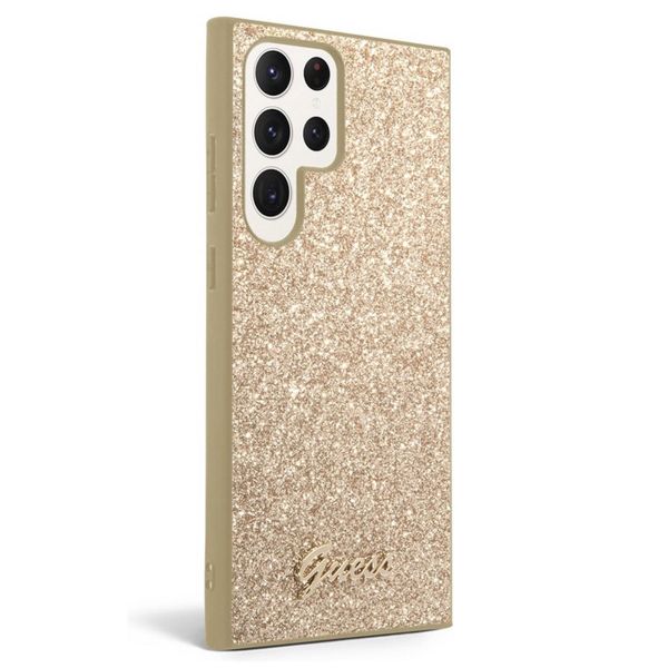 Guess Coque Glitter Flakes Samsung Galaxy S24 Ultra - Doré