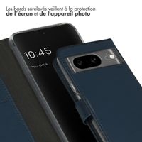 Selencia Étui portefeuille en cuir véritable Google Pixel 8 - Bleu