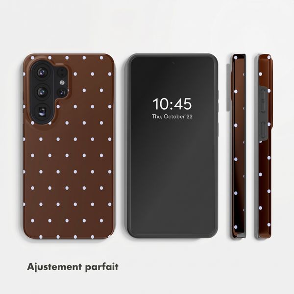 Selencia Coque arrière Vivid Samsung Galaxy S26 Ultra - Happy Dots Chocolate
