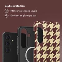 Selencia Coque arrière Vivid avec MagSafe Samsung Galaxy S25 - Pied-de-Poule