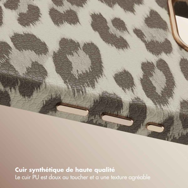 Selencia Coque Sabi imprimé panthère avec MagSafe Apple iPhone 17e / 16e - Soft Ivory