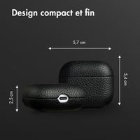 Accezz Coque en cuir véritable  Apple Airpods 3 - Noir