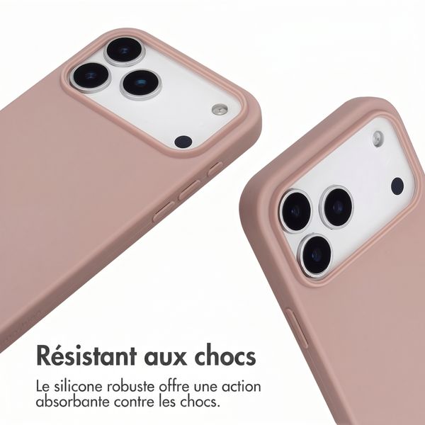imoshion Coque en silicone avec cordon Apple iPhone 17 Pro Max - Sand Pink