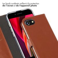 Selencia Étui portefeuille en cuir véritable Apple iPhone 17e / 16e - Marron clair