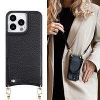 Selencia Coque de télephone Nova avec cordon et porte-cartes Apple iPhone 14 Pro - Noir