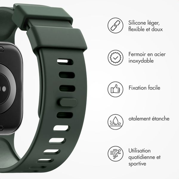 imoshion Bracelet silicone Xiaomi Smart Band 9 Pro / 8 Pro / Redmi Watch 6 / 5 / 4 - Vert foncé
