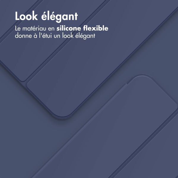 Accezz Coque tablette portefeuille Smart Silicone Apple iPad 11 (2025) 11 pouces A16 / iPad 10 (2022) 10.9 pouces - Bleu foncé