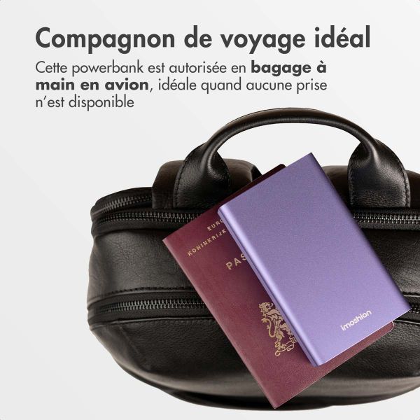imoshion Ultra Series Aluminium Batterie externe 20.000 mAh - Charge rapide jusqu'à 33 watts - Tropical Violet