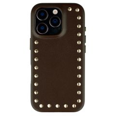 Selencia Coque arrière Studs avec MagSafe Apple iPhone 16 Pro - Cacao Crush
