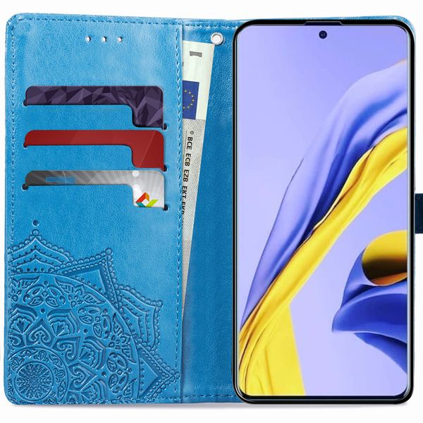 Etui de télephone portefeuille Mandala Samsung Galaxy A51 - Turquoise