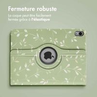 imoshion Coque tablette Design rotatif à 360° Apple iPad 11 (2025) 11 pouces A16 / iPad 10 (2022) 10.9 pouces - Green Flowers