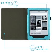 imoshion Étui de liseuse portefeuille en cuir végan Kobo Aura H2O - Bleu clair