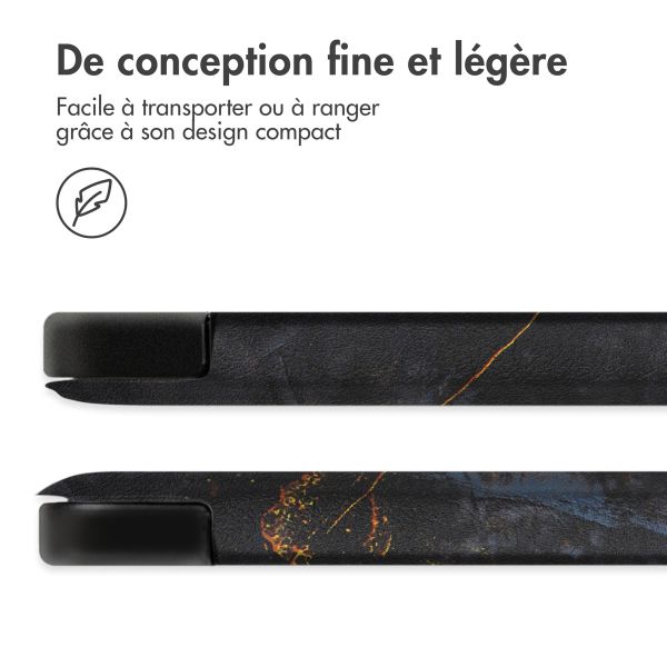 imoshion Coque tablette Design Trifold Apple iPad 6 (2018) 9.7 pouces / iPad 5 (2017) 9.7 pouces / Air 2 (2014)/Air 1 (2013) - Black Marble