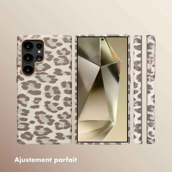 Selencia Coque Sabi imprimé panthère avec MagSafe Samsung Galaxy S24 Ultra - Soft Ivory