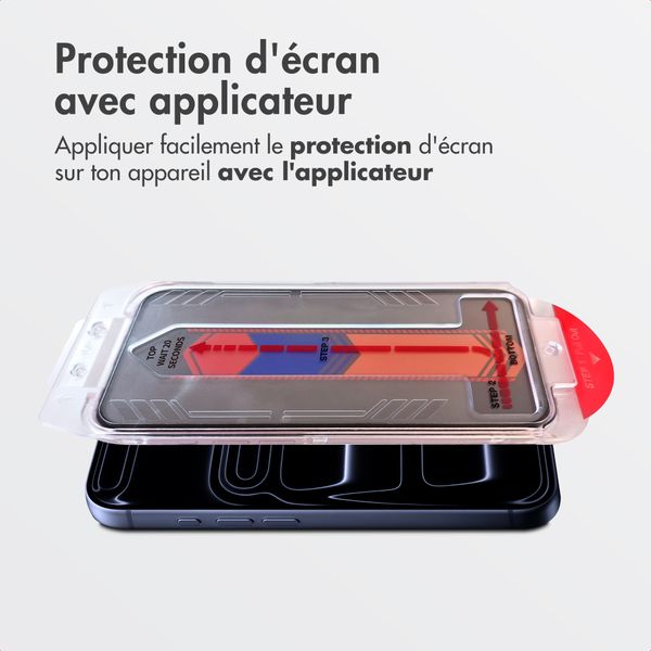 Accezz Protection d'écran en verre trempé avec filtre de confidentialité + Applicateur Apple iPhone 17 Pro