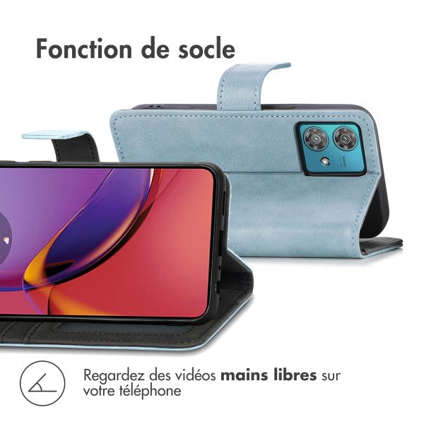 imoshion Étui de télephone portefeuille de luxe Motorola Moto G84 - Bleu clair